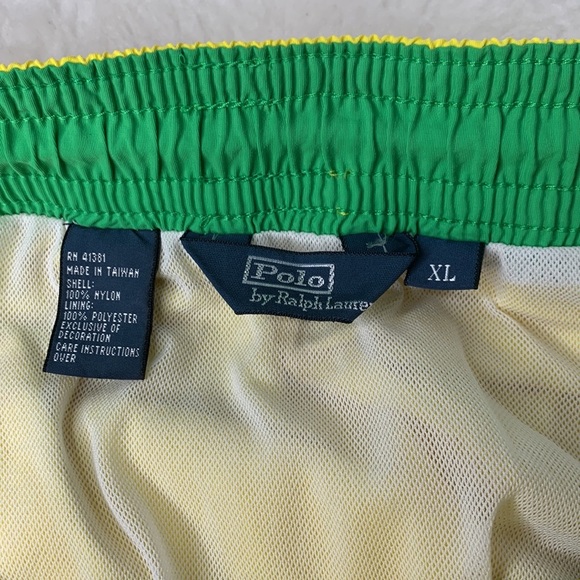 Polo Ralph Lauren Yellow Nylon Brief Lined Swim Trunks Swim Shorts Men's - Picture 6 of 7